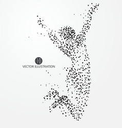 jump man graphics composed of particles vector image