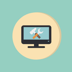 monitor symbol settings icon computer vector image