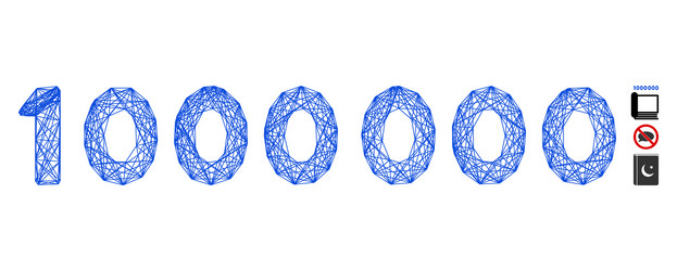 network 1000000 digits text mesh vector image