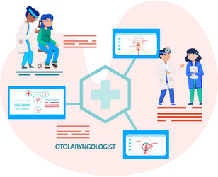 Otology doctor with patient otorhinolaryngology vector