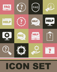 set browser with question mark clipboard marks vector image