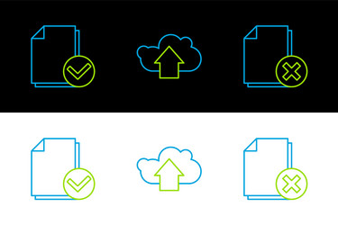 set line delete file document and check vector image