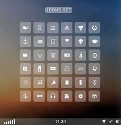Set of web plat icons on blur vector