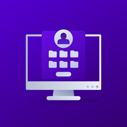 user files icon personal data in folders vector image