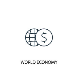 world economy concept line icon simple element vector image