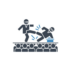 argument on stage between two icon vector image