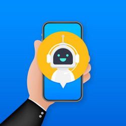 chat bot using on smartphone robot virtual vector image