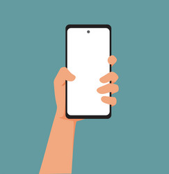 hand with smartphone swing a blank display vector image