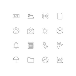 signs and symbols linear thin icons set outlined vector image