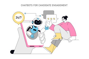 using ai for human resources flat vector image