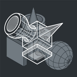 abstract isometric dimensional shape made using vector image