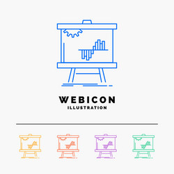 business chart data graph stats 5 color line web vector image
