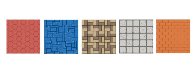 flat set ground textures for game patterns vector image