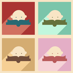 flat with shadow concept and mobile application vector image