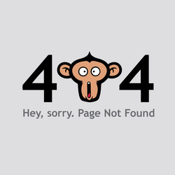 Monkey 404 Error Page vector image