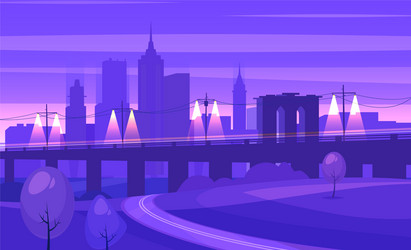 Night city futuristic landscape background Vector Image