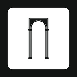 rectangular arch icon simple style vector image