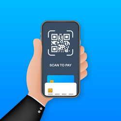scan to pay smartphone qr code on paper vector image