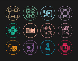 set line processor chip with dollar vector image