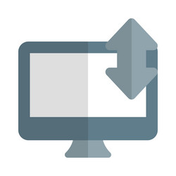 transferring data via desktop between devices vector image