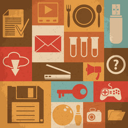universal retro icons for web and mobile vector image