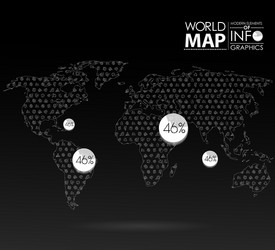 world map background in polygon vector image