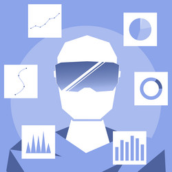 artificial intelligence in data analysis vector image