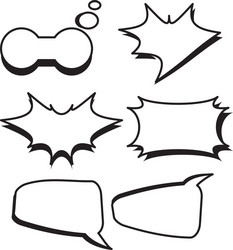 cartoon bubbles text boxes set with blank vector