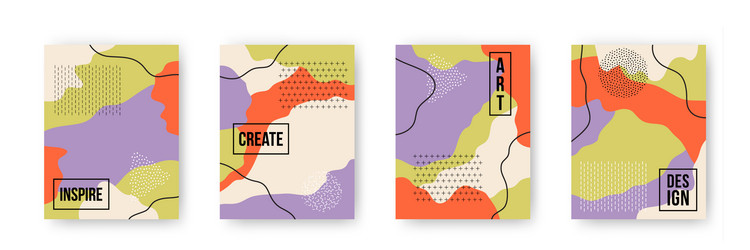 colorful set with abstract pattern cartoon vector image