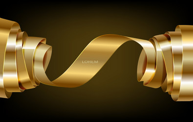Golden Ribbon Swirls Vector Image