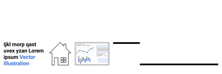 house diagram with graph visualization and text vector image