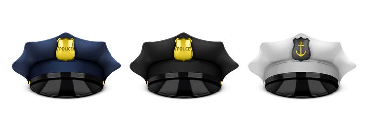 Police badges realistic set Royalty Free Vector Image