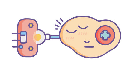 robotic cognition futuristic brain connection and vector image