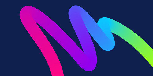 template with colorful gradient squiggles shapes vector image