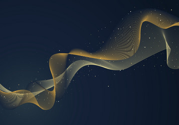 abstract dynamic wave wavy yellow lines with dot vector image