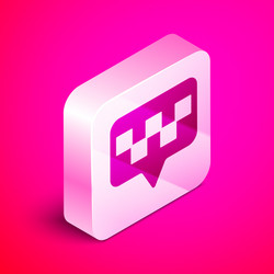 isometric map pointer with taxi icon isolated vector image