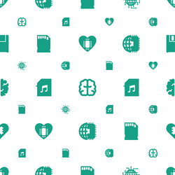 memory icons pattern seamless white background vector image