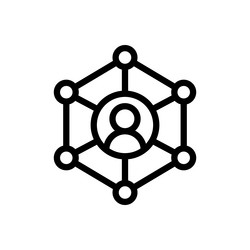 network icon thin linear style design isolated vector image