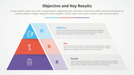 Okr objectives and key results framework Vector Image