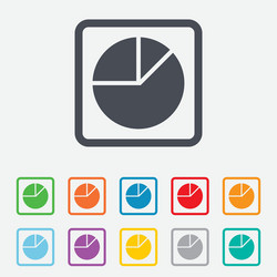 pie chart graph sign icon diagram button vector