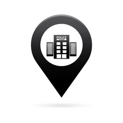 Police station map pointer icon marker gps vector