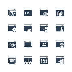 Programming & Coding Icon Set vector image