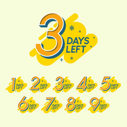 set number days left countdown template vector image