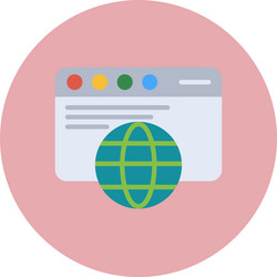 web browser flat circle icon vector image