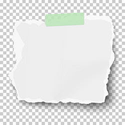 white square ragged paper scrap with soft shadow vector image
