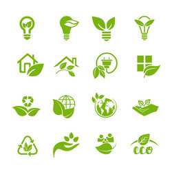 a set of icons with environmental signs vector