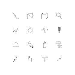 creative process and design simple linear icons vector image