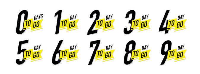 days to go timer label set color style vector image