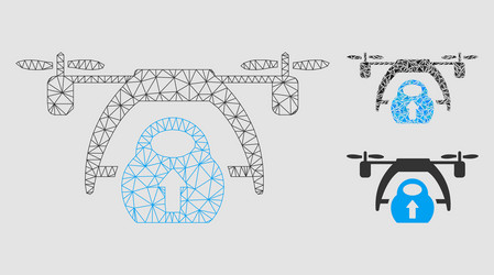 Drone loading mesh wire frame model vector