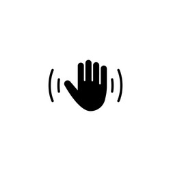 hello weave hand waving palm hi arm flat icon vector